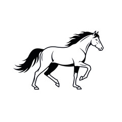 Obraz premium Graphic horse silhouettes with expressive details.