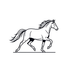 Obraz premium Graphic horse silhouettes with expressive details.