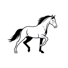 Graphic horse silhouettes with expressive details.