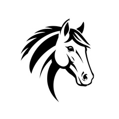 Fototapeta premium Graphic horse silhouettes with expressive details.