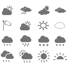 icons set of clouds different forms,  style and colors 