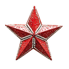 Obraz premium Red star with a shiny surface png