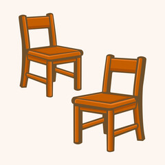 wooden chair flat illustration design