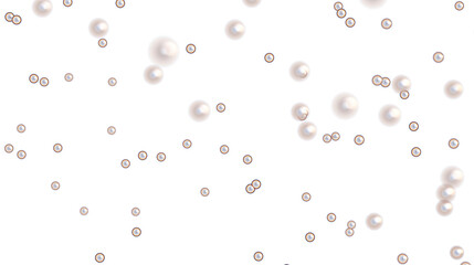 Beautiful image of white pearls floating on a clean white background. Perfect for elegant designs.