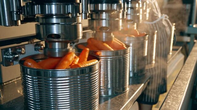 Vegetable canning in preservation plant
