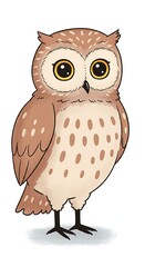 Fototapeta premium Adorable owl with big expressive eyes