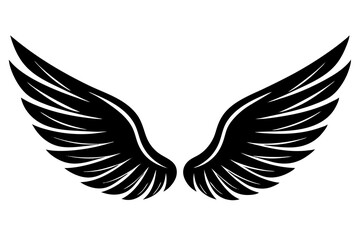 Vector illustration of a flying dove or eagle bird with outstretched wings, a symbolic silhouette of peace and freedom