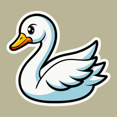 vector illustration of a swan