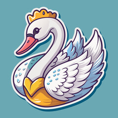 vector illustration of a swan