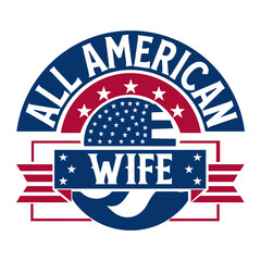 All american wife SVG Design
