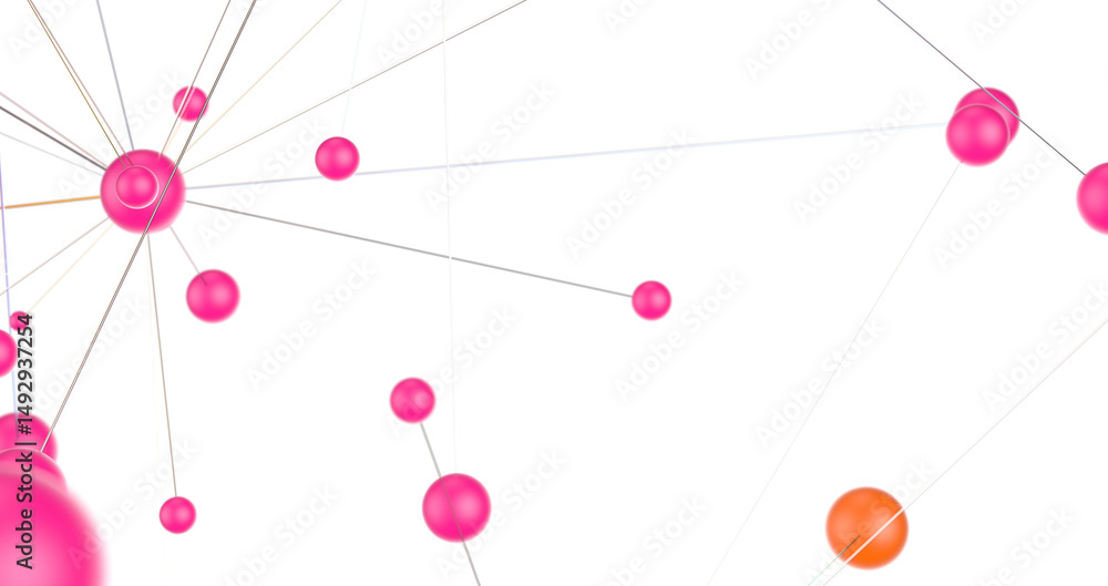 Poster Abstract connected dots and lines. Concept of AI technology, Motion of digital data flow.