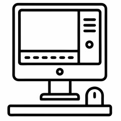 monitor vector icon. Desktop monitor icon
