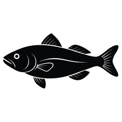 fishmonger element isolated cod on white background 