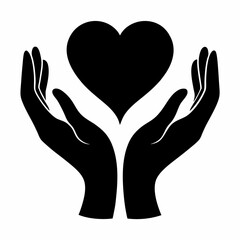 Heart in hand icon vector illustration