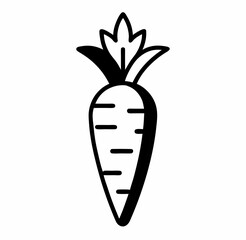 Carrot Vegetable Cartoon Vector Icon Illustration Food Nature Icon Concept