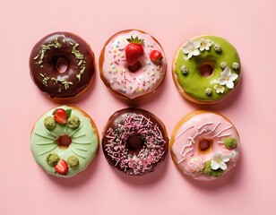 Fototapeta premium Delicious Easter chocolate eggs, sweet dessert snack with pink icing