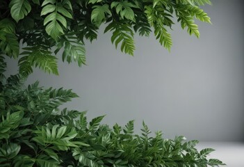 Lush green leaves, perfect isolation, studio shot,  minimal,  macro,  plant