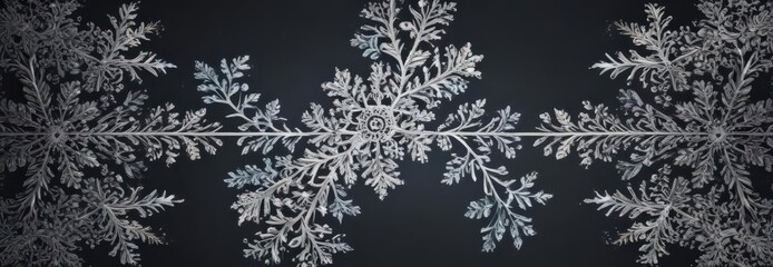 Intricate snowflake pattern forming a festive border ,  pattern,  snow