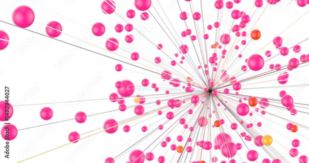 Poster Abstract digital connection dots and lines. Technology background. Network connection structure. Plexus effect. 3d