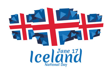 June 17, Icelandic National Day. vector illustration. Suitable for greeting card, poster and banner