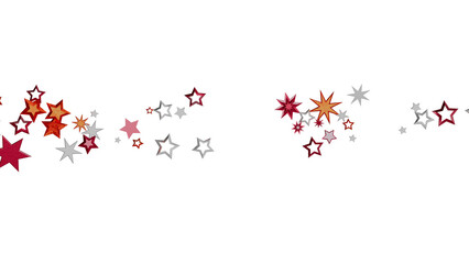 Festive background with red, orange, and silver stars. Perfect for holidays, celebrations, and more!