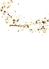 Glorious Cascade: Exquisite 3D Illustration of Glowing gold Confetti