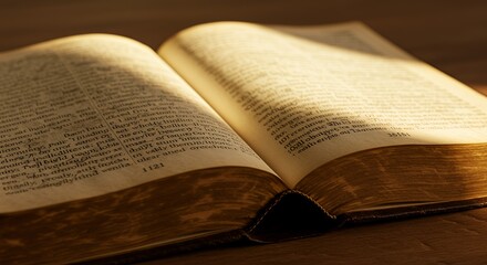 Fototapeta premium Open Book with Text on Pages