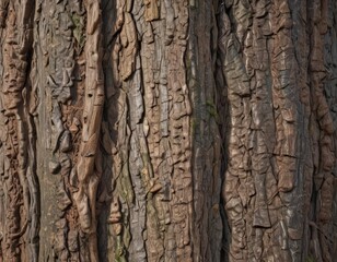 Rough tree bark texture, earthy browns and grays, aged, forest, woodland