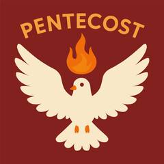 Pentecost dove with flame – holy spirit symbol for christian celebration and worship design
