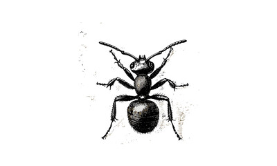 Rustic Fauna Hand-drawn Art, Monochrome Ant Engraving, Old Insect Illustration, Vintage Scientific Animal Etching, Trendy Nature Sketch, Vintage Entomological Line Art