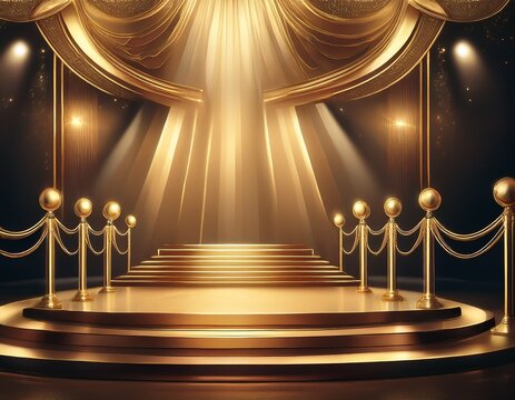 gold stage awards ceremony illustration