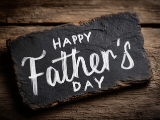 Colorful Father's Day sign with bold letters and decorative elements, celebrating fathers and family on this special day