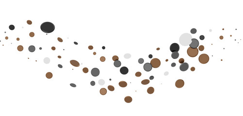 Multicolored paper confetti on transparent background. Realistic confetti flying. Colorful scattered items to holiday decorations.