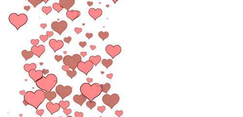 hearts on a pink background. 3d render illustration for advertising. Valentine's Day.