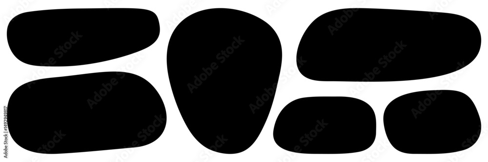Poster set of black irregular box. empty abstract jagged shapes collection. vector speech bubble elements. 