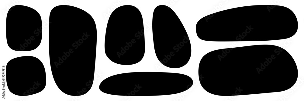 Poster set of black irregular box. empty abstract jagged shapes collection. vector speech bubble elements. 