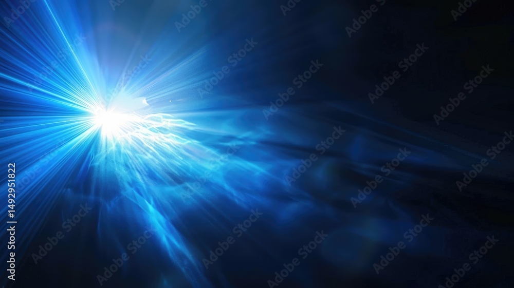 Poster abstract picture of blue light particle with digital technology style design connecting become dynam