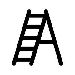 Ladder construction tool icon. Ladder supporting height access for repair work.