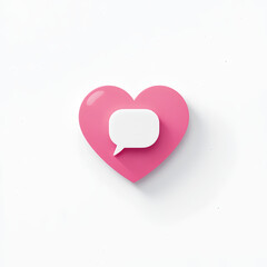 red heart message on white background