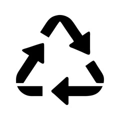 Recycle symbol eco icon. Arrows in circle promoting sustainable waste management.