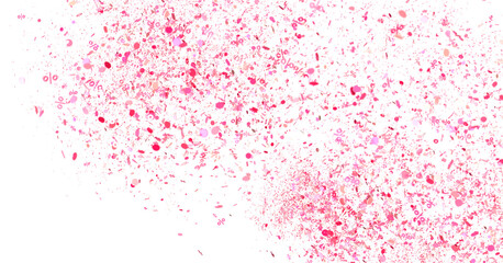 Abstract background with pink confetti and percentage symbols. Perfect for sales, discounts, promotions.