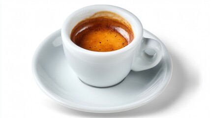 Freshly Brewed Espresso Shot in Elegant White Cup