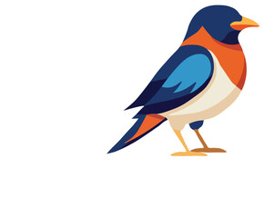 Colorful Bird Vector Illustration – Flat Style Design
