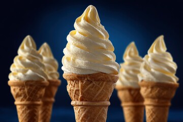 Creamy Vanilla Ice Cream Cones: A Delightful, Soft-Serve Scene