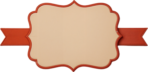 Elegant Cream and Orange Label with Ribbon