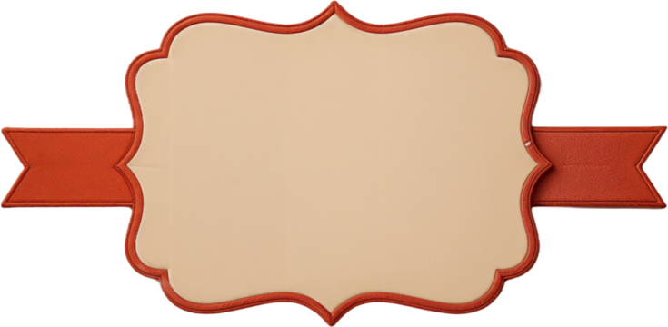 Elegant Cream and Orange Label with Ribbon