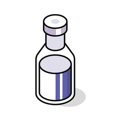 Well crafted isometric icon of sealed medical vial