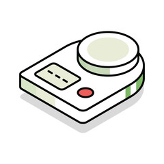 An editable isometric icon showing a obesity scale