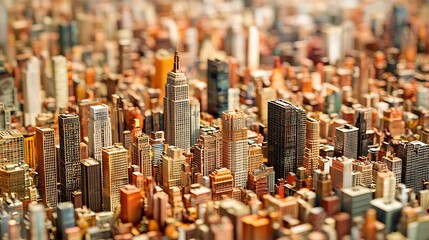 Miniature Metropolis: An Intricate Cityscape Model Showcasing Architectural Detail