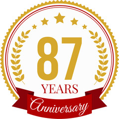 Logo 87 Years Anniversary Celebration Design Template.